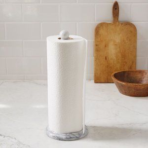 NWT West Elm White Marble Paper Towel Hold…